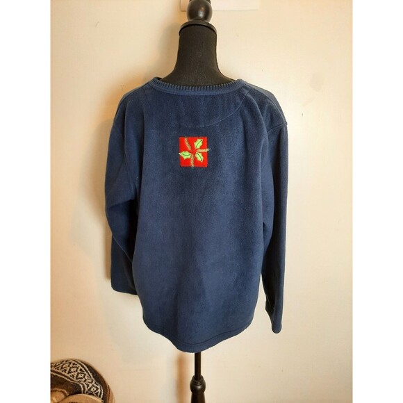 Vintage Fleece Christmas Sweater Women XL Snowman Jenny Buchanan Blue Festive - Picture 6 of 11